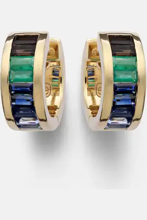 Sydney Evan Orecchini a cerchio in oro 14kt con pietre preziose