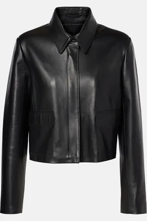 Nour Hammour Giacca cropped Bleeker in pelle