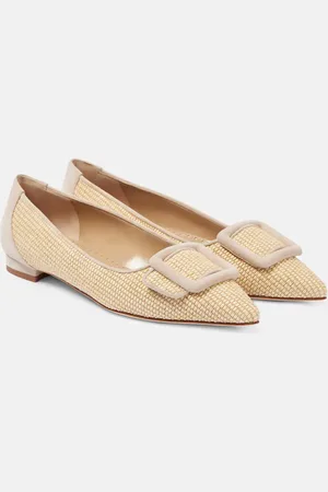 Manolo Blahnik Ballerine Maysalepumpflat in rafia