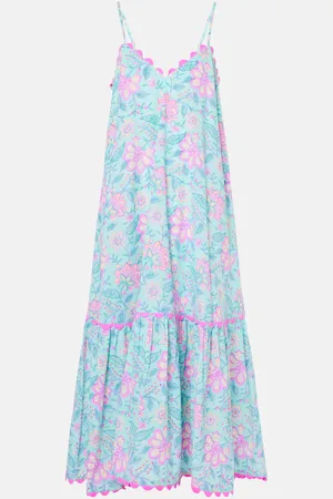 Juliet Dunn Abito midi in cotone con stampa floreale