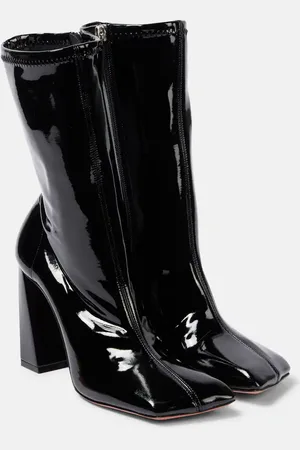 Amina Muaddi Stivaletti Marine 95 in latex