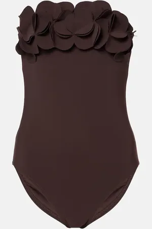 Karla Colletto Costume intero a fascia Tess con applicazioni floreali