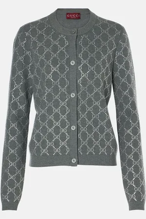 Gucci Cardigan in lana GG Crystal