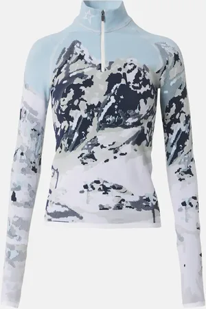 Perfect Moment Top da sci in jacquard con mezza zip