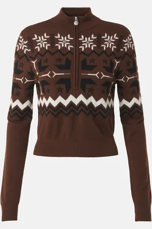 Perfect Moment Pullover Nordic in lana con mezza zip