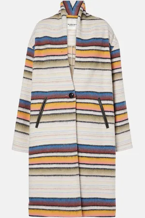 Marant Etoile Cappotto in misto lana a righe