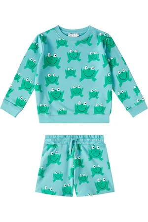 Stella McCartney Felpa e shorts in cotone con stampa