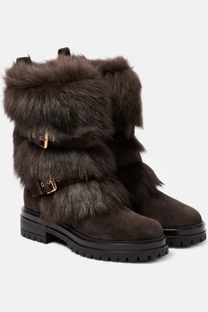 Gianvito Rossi Stivali Maverick in suede e shearling