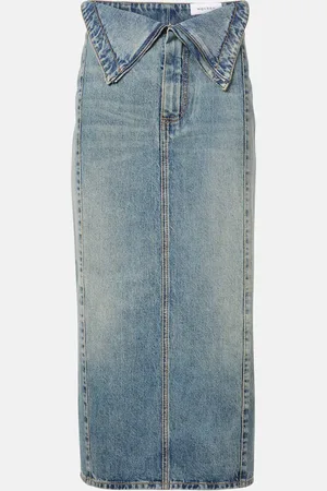 Alexander McQueen Gonna midi di jeans