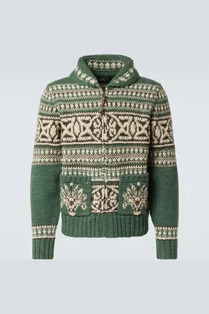 Ralph Lauren Cardigan in jacquard di lana con zip