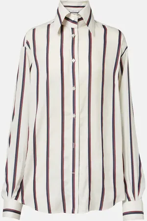 Alexander McQueen Camicia oversize in seta a righe