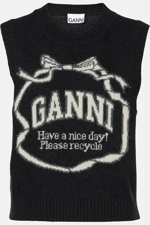 Ganni Pullover senza maniche in misto lana