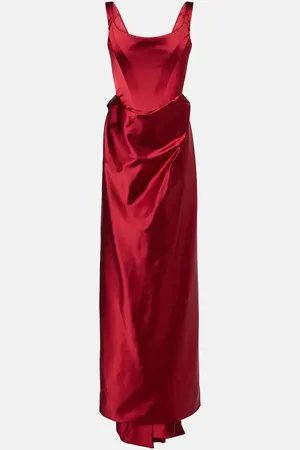 Vivienne Westwood Abito lungo Camille in crêpe di raso