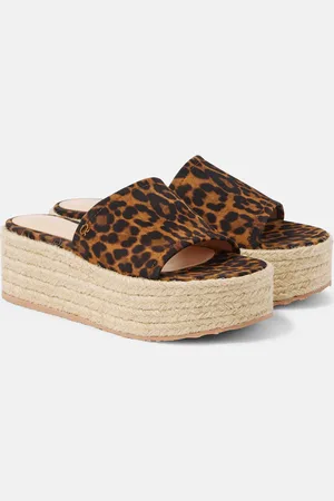 Gianvito Rossi Sandali espadrillas in suede con platform
