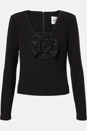 Roland Mouret Top in crêpe con applicazione floreale
