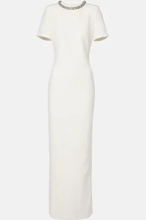 Roland Mouret Abito lungo in crêpe con cristalli