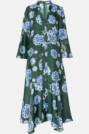 Dorothee Schumacher Abito midi Big Garden in twill di seta