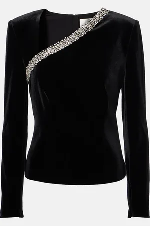 Roland Mouret Top in velluto con cristalli