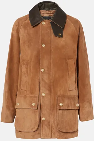 NILI LOTAN Parka Kedem in suede con pelle