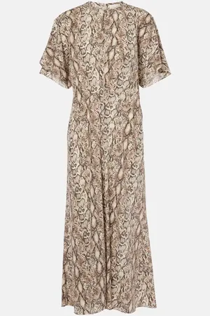 Isabel Marant Abito midi Keany in misto seta