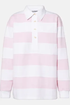 Ganni Polo in jersey di cotone a righe