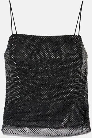 Roland Mouret Camisole in chiffon di seta con cristalli