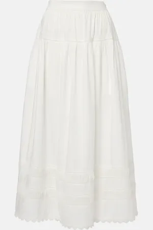 ULLA JOHNSON Gonna lunga Harlow in popeline di cotone
