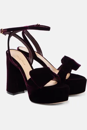 Gianvito Rossi Sandali 70 in velluto con platform