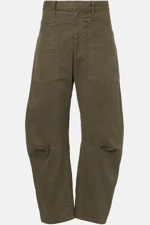 NILI LOTAN Pantaloni a gamba larga Shon in twill di cotone