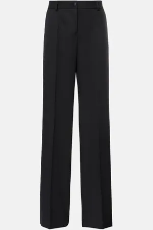 Dolce & Gabbana Pantaloni a gamba larga in gabardine di lana e seta