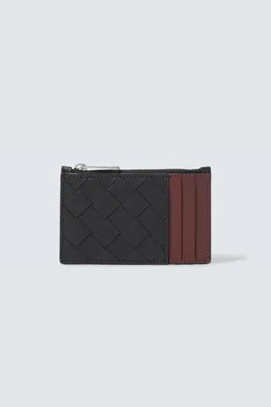 Bottega Veneta Portacarte Intrecciato in pelle con zip