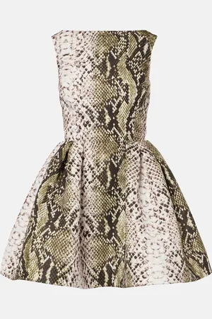 Oscar de la Renta Abito corto in faille con stampa