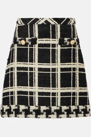 VALENTINO Minigonna Mossi in tweed di misto lana
