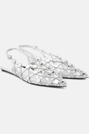 The Attico Ballerine Grid in pelle