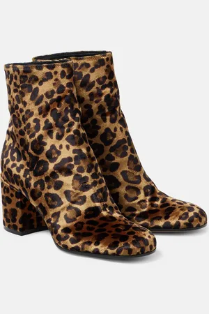 Gianvito Rossi Stivaletti Joelle 70 in velluto con stmapa leopardata