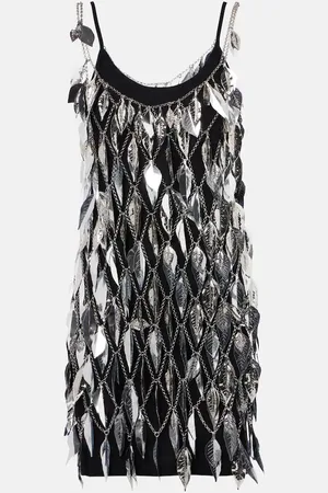 Paco rabanne Abito corto con applicazioni metalliche