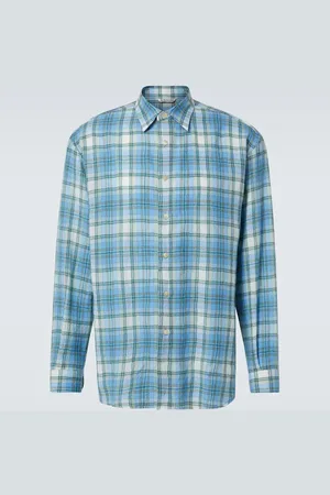 Auralee Camicia Airy in lana a quadri