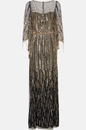 Jenny Packham Abito lungo Rhapsody con paillettes