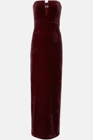 Roland Mouret Abito lungo in velluto con cristalli