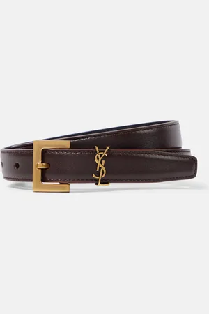 Saint Laurent Cintura sottile Cassandre in pelle