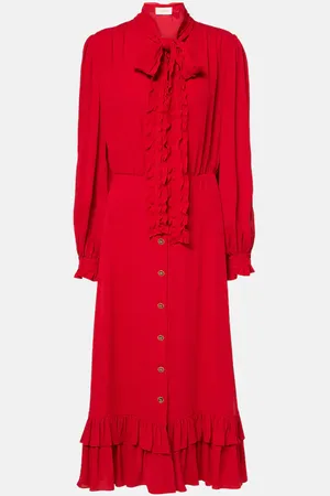 VALENTINO Abito midi in georgette di seta