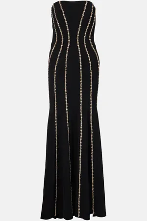 Jenny Packham Abito lungo Dash con cristalli
