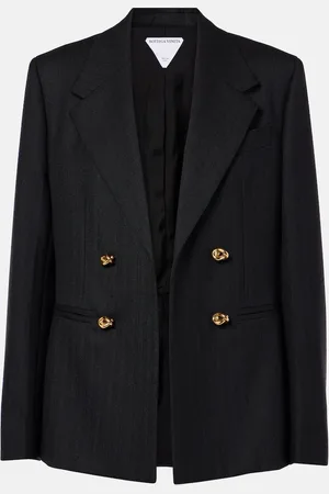 Bottega Veneta Blazer Knot in lana a righe