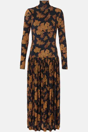 ULLA JOHNSON Abito lungo Amaya in jersey con stampa