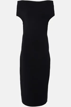 Totême Abito midi in maglia con scollo bardot
