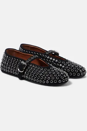 Alaïa Alaïa Ballerine in suede con cristalli