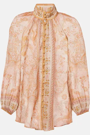 ZIMMERMANN Blusa Acacia Billow in ramia con stampa