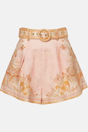 ZIMMERMANN Shorts a vita alta Acacia Tuck in lino