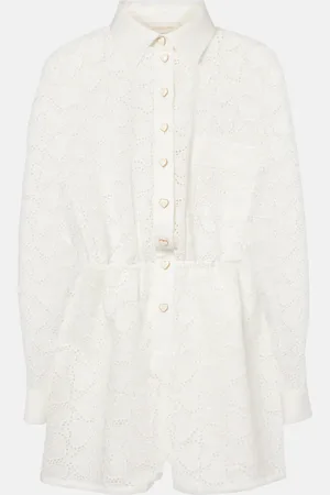 ZIMMERMANN Jumpsuit corta Crush Embroidered in lino