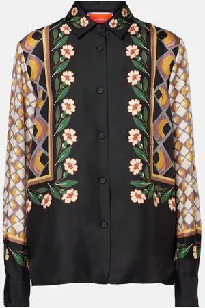 La DoubleJ Camicia Boy in twill di seta con stampa